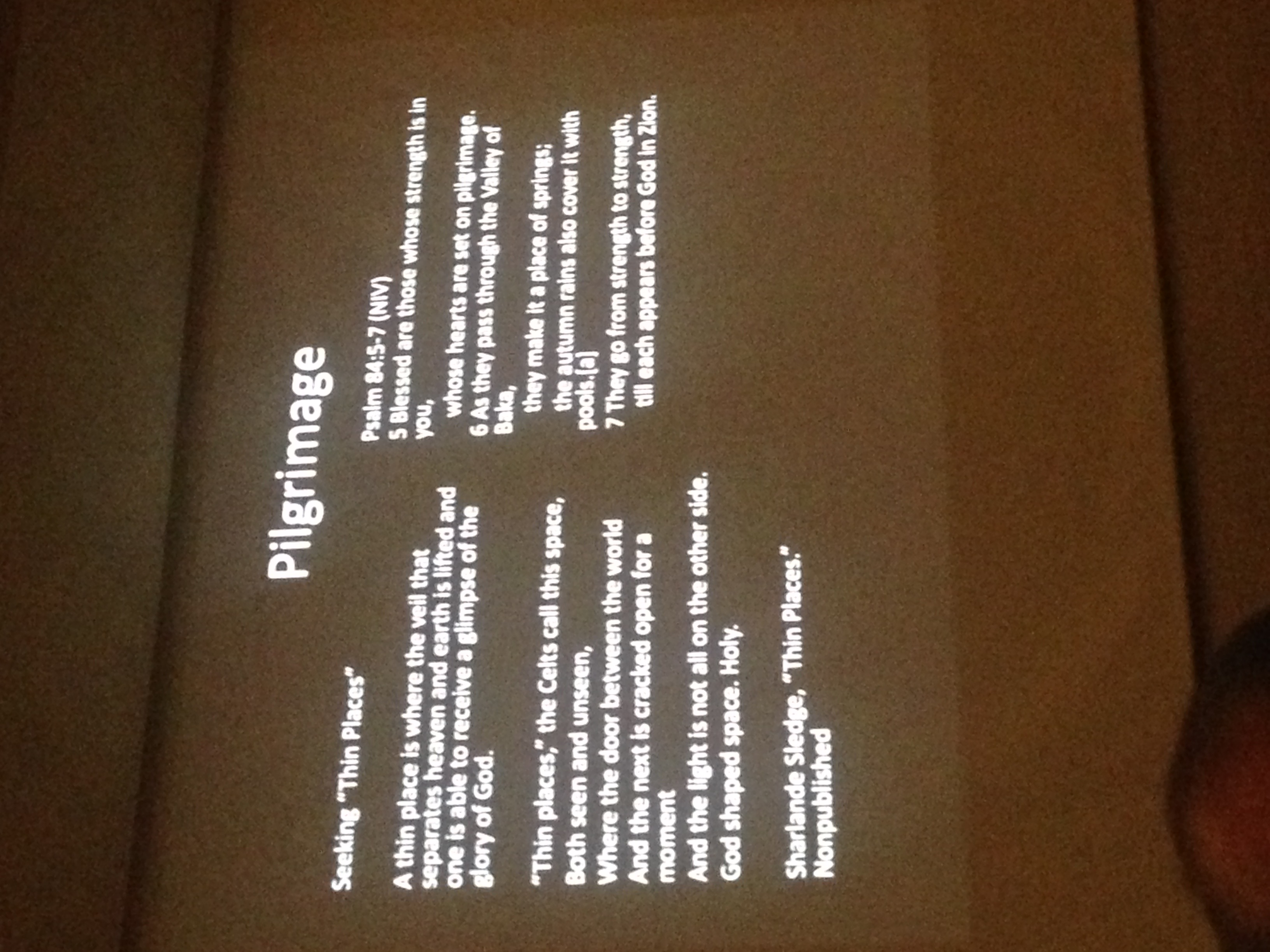 Pilgrimage presentation night